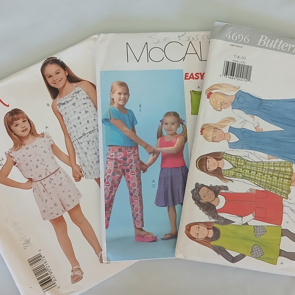3- Girls' Sewing Pattern Bundle Size 7-10, 1 Pattern 7-14 UNCUT